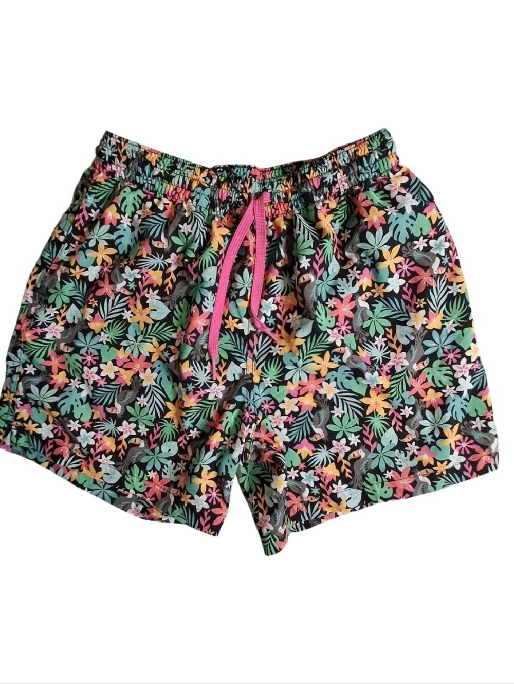 Chubbies Bloomerang Swim Trunks Toucan Flowers Men Sz. M Bright Vacation